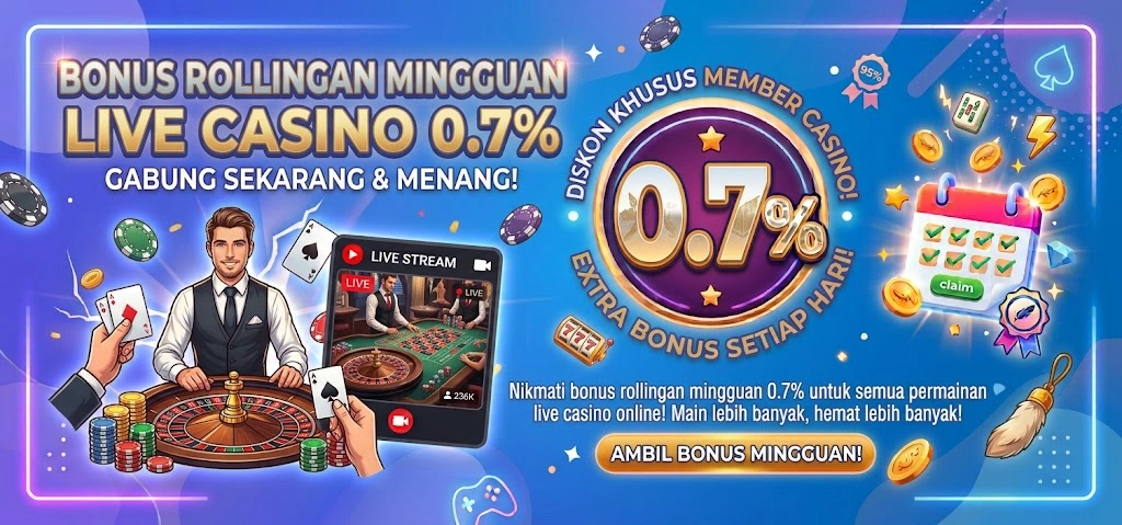 Bonus Rollingan Mingguan Live Casino - LAVABET168